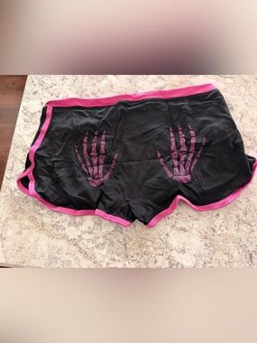 VS PINK Cotton Dorm Boyshort Panty Skeleton Hands NWT Large
